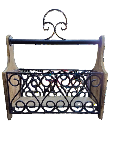 Διακοσμητική Ξύλινη Θήκη με Μεταλλικό Σχέδιο