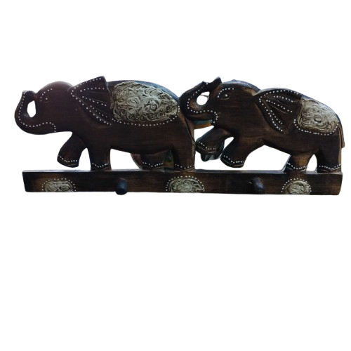 Ξύλινη Κρεμάστρα Ελέφαντες