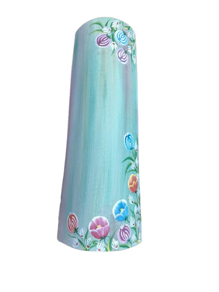 Διακοσμητικό Κεραμίδι Χειροποίητο με Ζωγραφιστά Λουλούδια