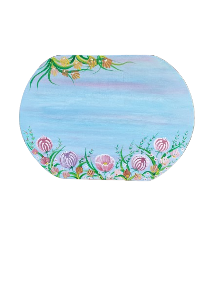 Ξύλινο Διακοσμητικό με Λουλούδια σε Παστέλ Αποχρώσεις