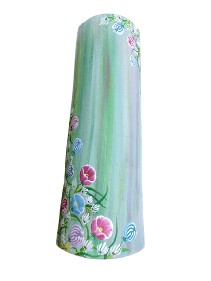 Διακοσμητικό Κεραμίδι Χειροποίητο με Ζωγραφιστά Λουλούδια