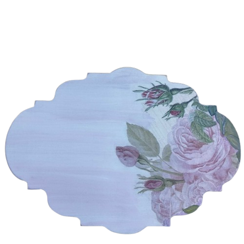 Διακοσμητική πινακίδα με ρομαντικό σχέδιο ροζ τριαντάφυλλα