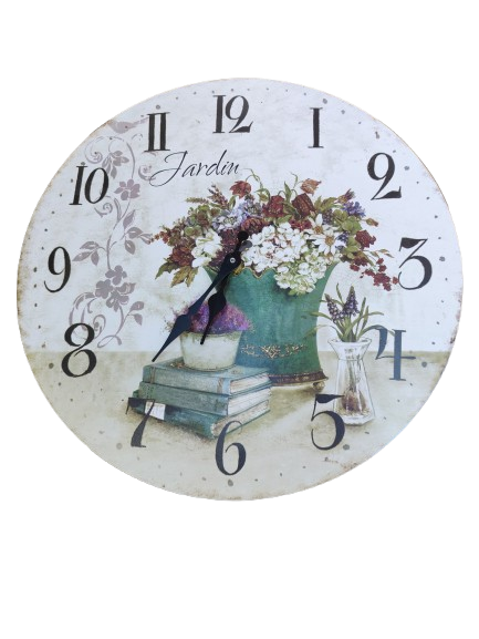 Ρολόι Τοίχου με Λουλούδια και Αριθμούς